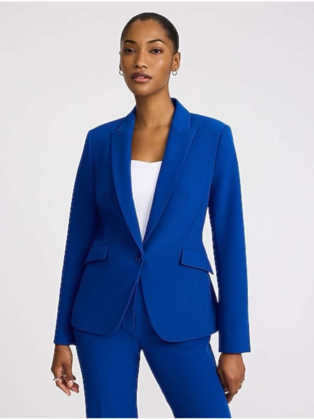 NWT Editor Signature Stretch Fitted One Button Blazer